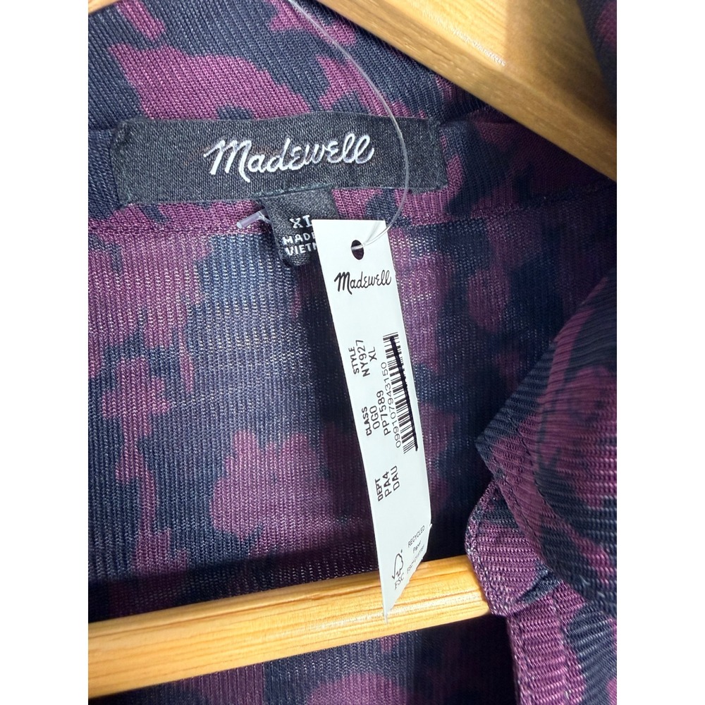 Madewell Long-Sleeve Polo Midi Dress‎ deep aubergine XL NWT - Picture 9 of 10